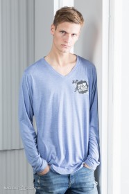 Men´s Triblend LS V-neck T-Shirt Cala Ratjada